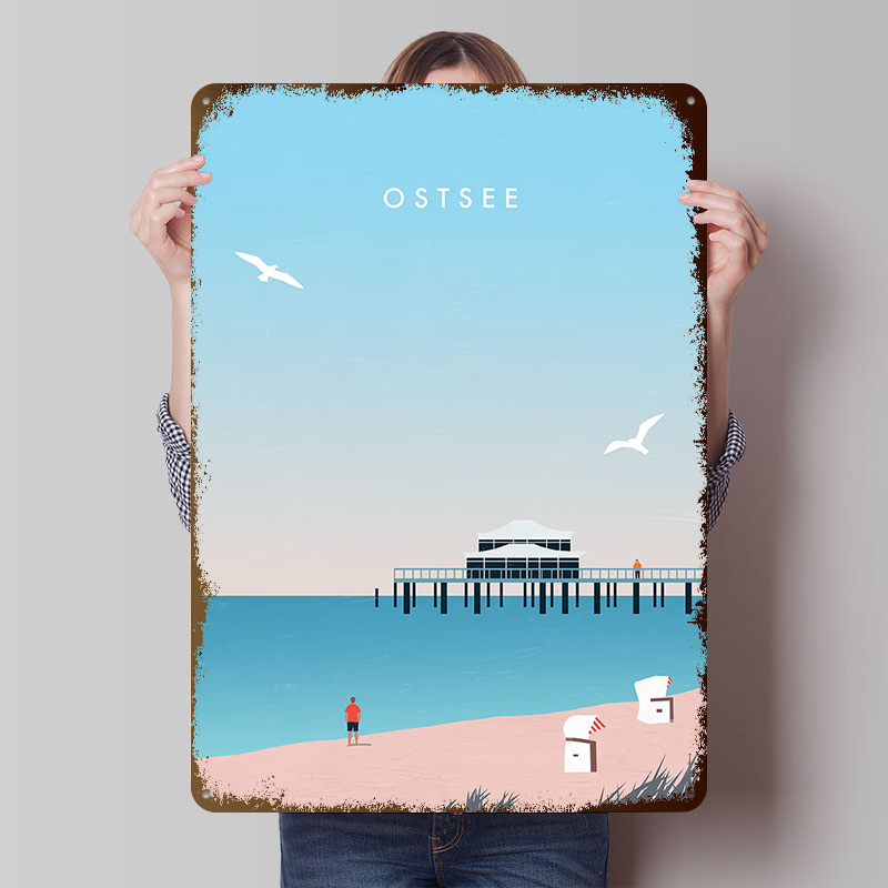 Vintage Gaming Accessories - Baltic Sea Poster Customized Vintage Metal