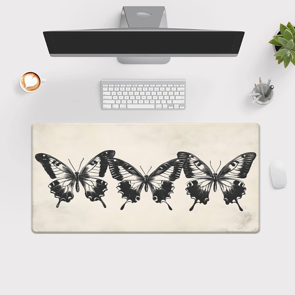Butterfly Illustration Desk Ma - Vintage Gaming Accessories recension och pris