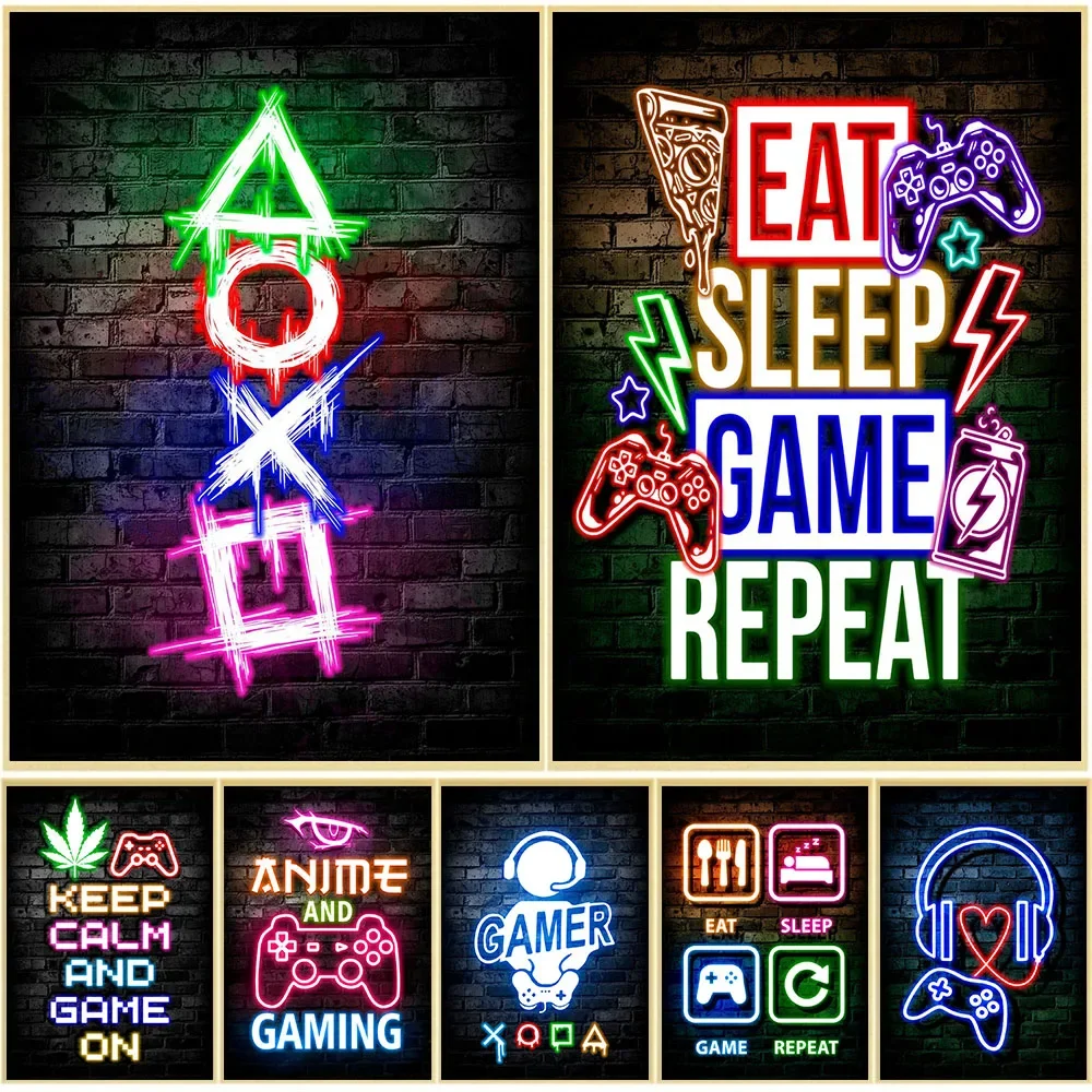 Gaming Neon Eat Sleep Game Rep - Gaming Accessories For Bedroom recension och pris